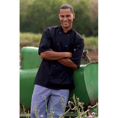 NATHAN CALEB Montego Chef Coat in Black - Medium NA141376